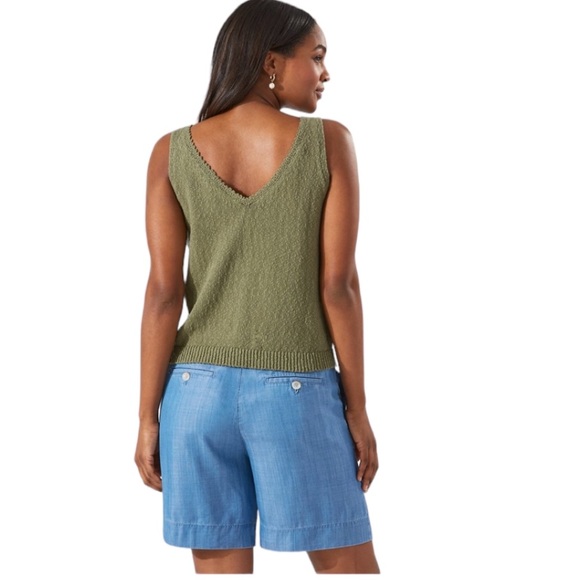 TOMMY BAHAMA: NWT Water’s Edge V-Neck Green Tank -Size XS - Picture 2 of 8